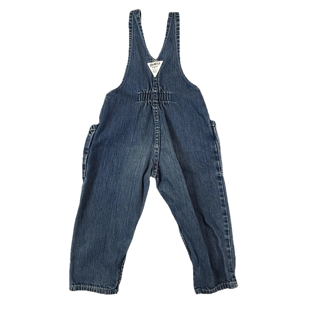 Vintage Oshkosh B'gosh Bubble Overalls Girls 3T Patchwork 80s USA Union Made - Picture 2 of 8